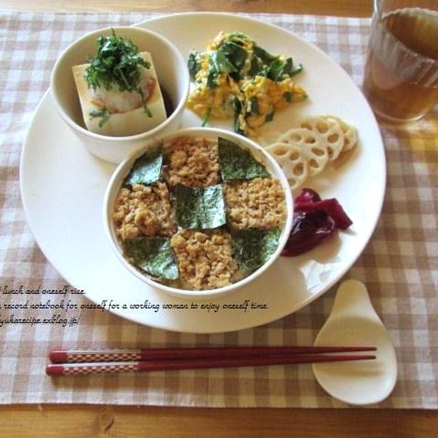 ベランダ菜園収穫で朝ごはん　格子そぼろの作り方とお買いもの♪