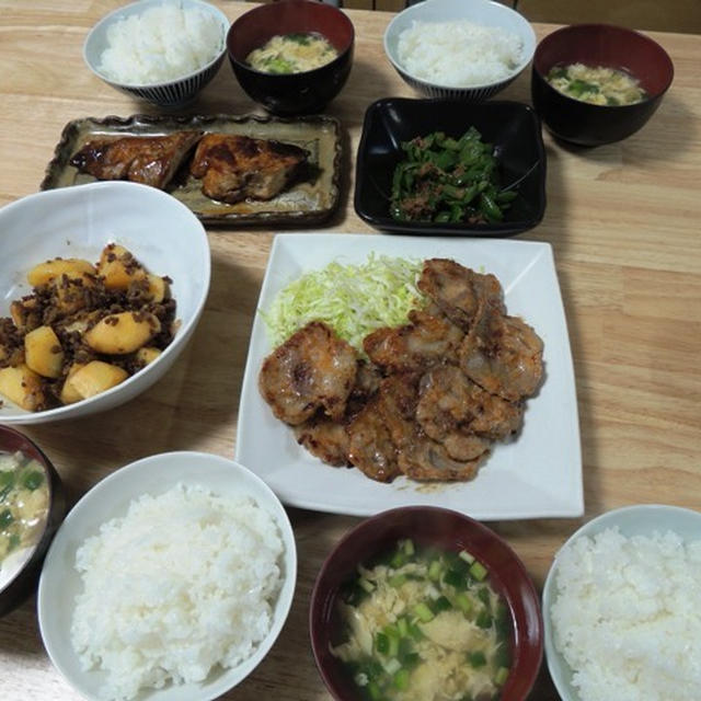 昨夜は豚の味噌焼きなど～それと四男の衝撃行動・・・