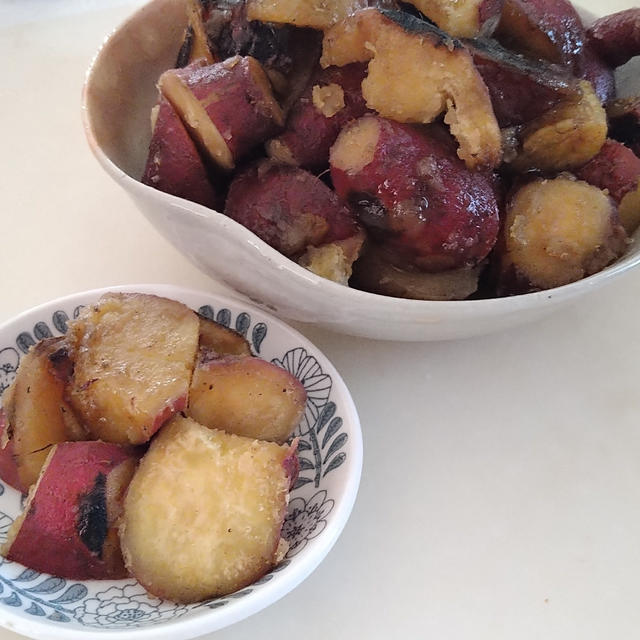 お芋ホクホクみりん煮＆余り物サンドウィッチ