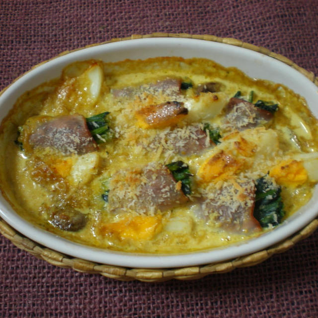 カレークリームソースのグラタン