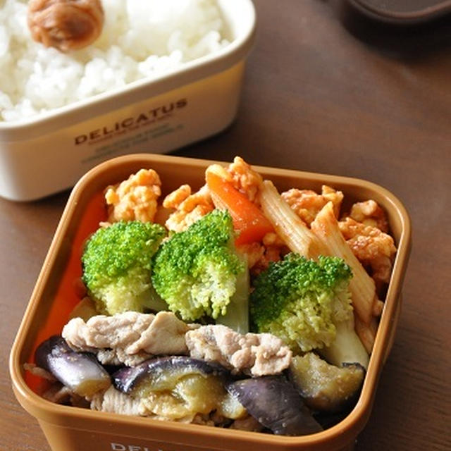 ナスは塩もみで時短！すぐできる！おかずの素で節約弁当