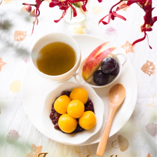 十五夜　Ｔea time（かぼちゃの白玉団子）。。。