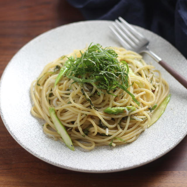 【レシピ】しらすと大葉の和風ペペロンチーノ