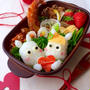 《キャラ弁》ムーミンとフローレンのバレンタイン♡作り方♡チップとデールのお弁当