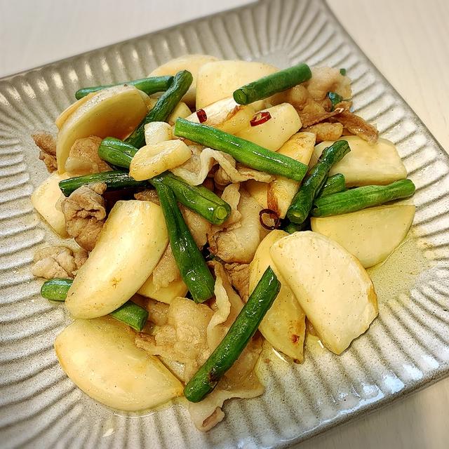 カブと豚バラの和風ペペロンチーノ