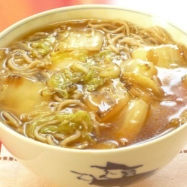 焼き白菜餡かけ蕎麦