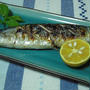 秋刀魚の塩焼き、収穫すだちを絞って！