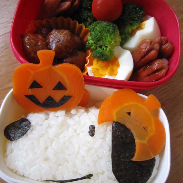 10月16日のお弁当はハロウィンスヌーピーです。