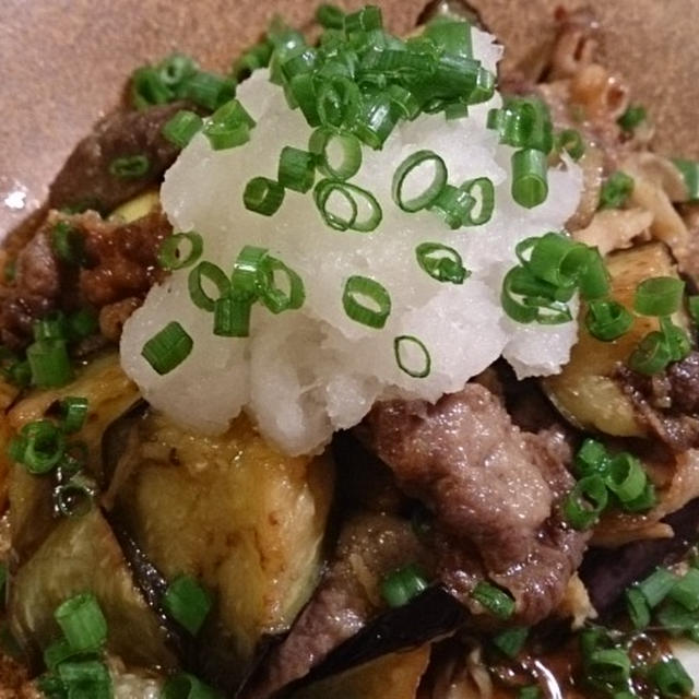 野郎飯流・茄子と牛肉の揚げ浸し