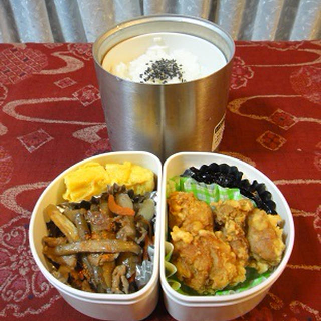 １月１７日　唐揚げ　～　夫＠仕事弁当