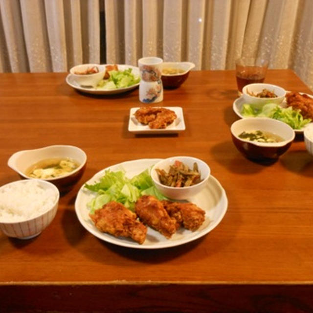 １０月２８日の夕飯　***　鶏の唐揚げ　***