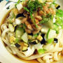 刻み野菜と納豆の冷製うどん♪