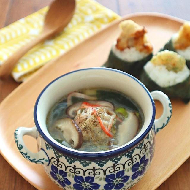 食べるスープ♪鶏生姜だんごの旨塩春雨スープ