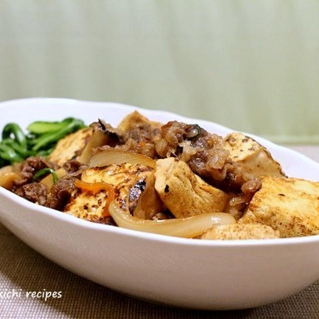 しっかり焼いて「豆腐と牛肉のすき炒め」＆「辛くない麻婆豆腐ほか普通の料理」