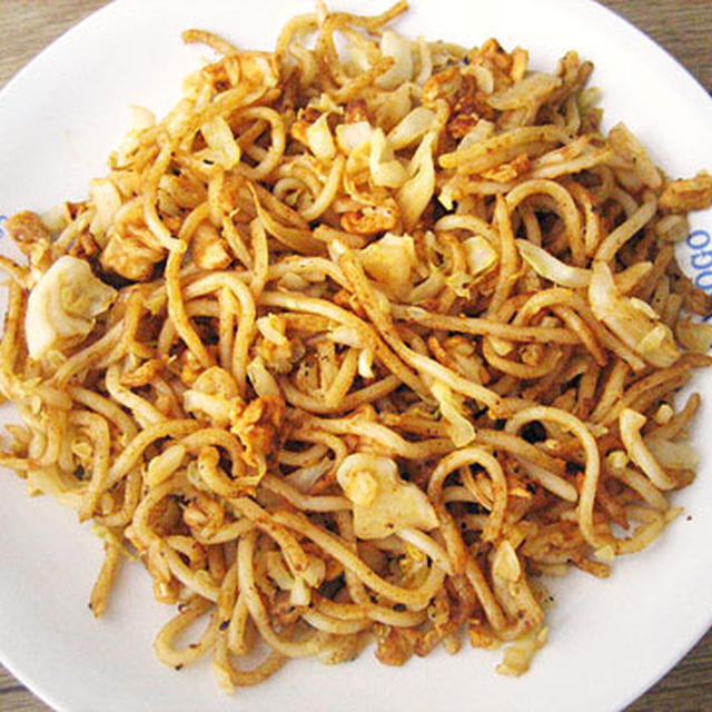 焼いた焼きそば。(-ε-)