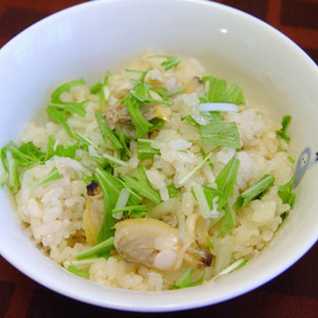 あさりと水菜の味ご飯