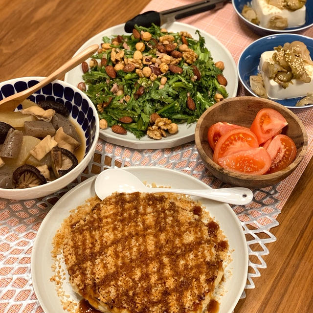 揚げないメンチと大好きなサラダ