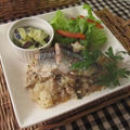 秋の夕食ワンプレ♪焼き秋刀魚ときのこのガーリック風味混ぜご飯 by ルシッカさん