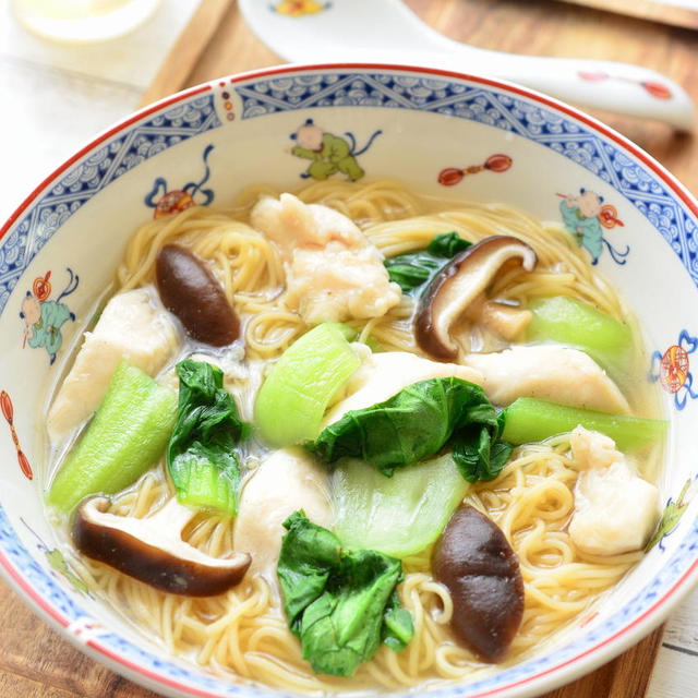 【ささみと青梗菜の中華風ラーメン】ZENBヌードルで罪悪感ナシ☆