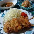 節約レシピ！昨日は串かつと豆腐サラダ。
