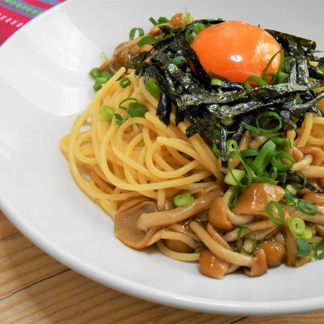 簡単！！なめこの和風パスタの作り方/レシピ