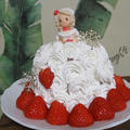 《クリスマス》天ぷら粉作る＆市販のホイップクリームde作る苺のプリンセスケーキ♪
