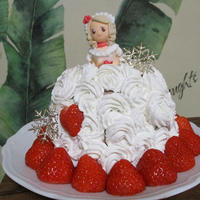 《クリスマス》天ぷら粉作る＆市販のホイップクリームde作る苺のプリンセスケーキ♪