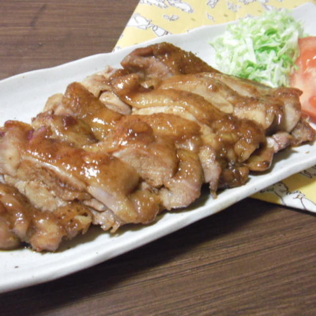 バルサミコ醤油ソースの照り焼きチキン