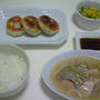 ニラ饅頭の晩ご飯