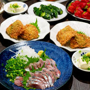 あじのお刺身＆フライの晩ごはん
