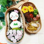 海苔弁でてるてる坊主と紫陽花の梅雨弁当【わっぱ弁当】