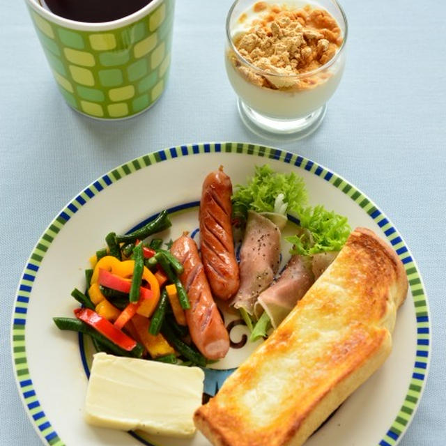 台風一過の朝ご飯
