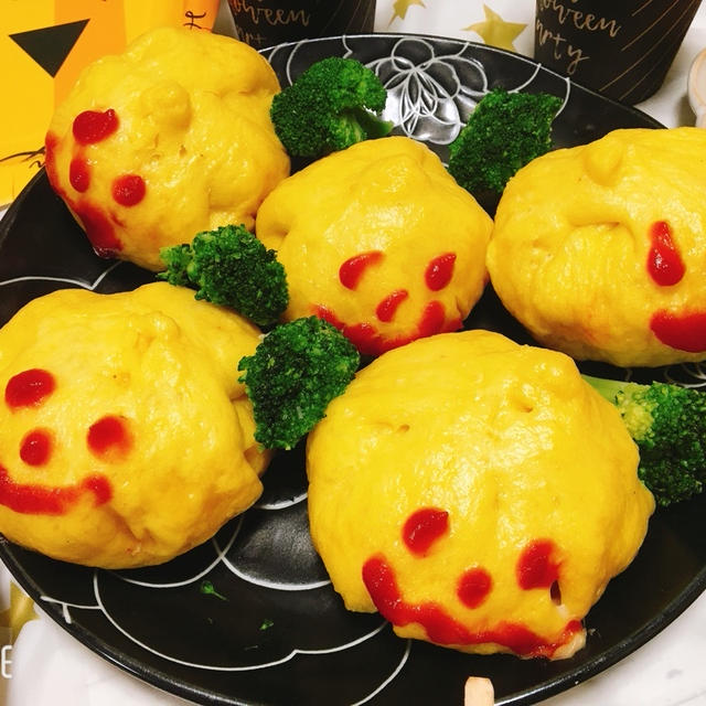発酵無し！フライパンでかぼちゃ肉まん♡