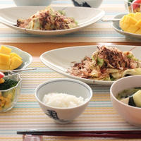 お好み焼き風肉キャベツ炒め de 朝ごはん