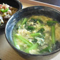 小松菜としょうがのかきたまスープ【ぐんまクッキングアンバサダー】食物繊維たっぷり簡単スープ。