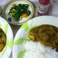 スパイシー！いかの夏カレー★とつるむらさきのサラダ