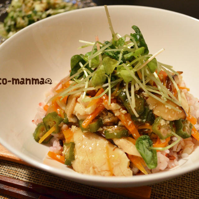 くずし豆腐の野菜あんかけ丼＊