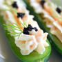 Cucumber Boats with Smoked Salmon Cream Cheeseスモークサーモンクリームチーズのせきゅうりのボート