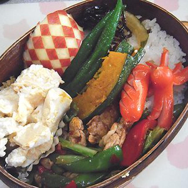 回鍋肉と高野豆腐の玉子とじ弁当。同じ姿勢で眠るにゃんこ達