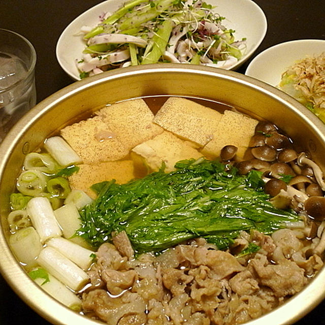 水菜の肉豆腐
