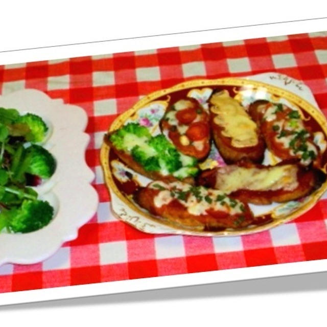 １人朝ご飯２日目はピザトースト