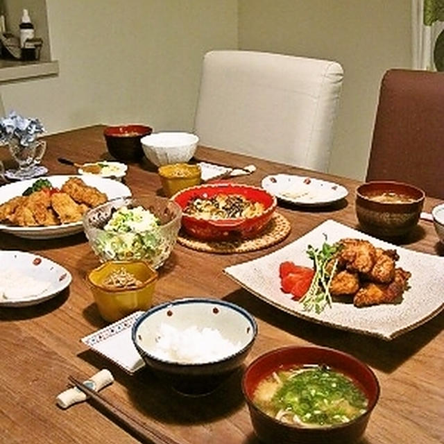 牡蠣フライと塩麹唐揚げ