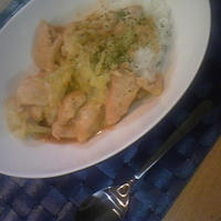 夕食☆とろーり！キャベツたっぷり鶏丼