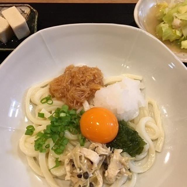 ぶっかけうどんと季節のお夕飯