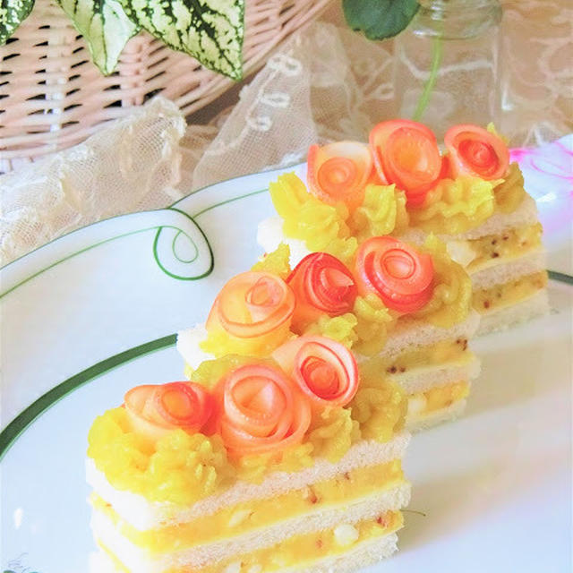 レシピ 可愛い サツマイモとリンゴのサンドイッチケーキ By Bibiすみれさん レシピブログ 料理ブログのレシピ満載
