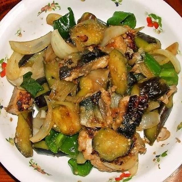 鯖と茄子の生姜炒め