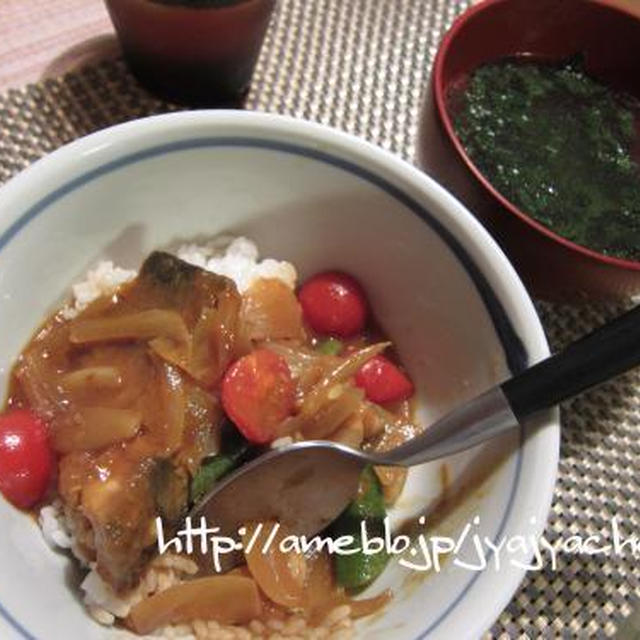 サバカレー丼