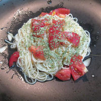 トマトとバジルの朝食そうめん