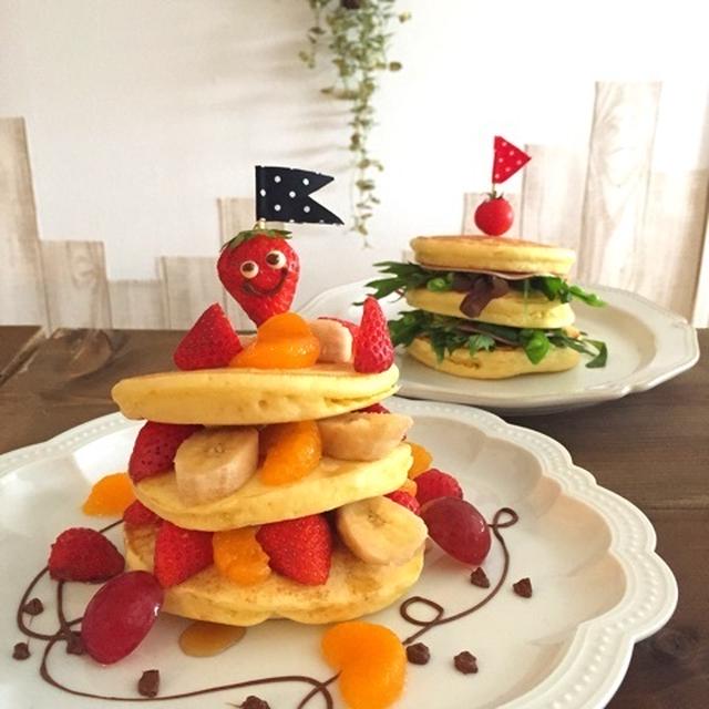 パンケーキタワー＊朝ごはん