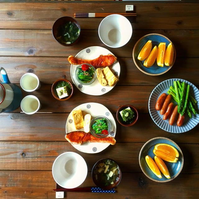 我が家のごはん党さんの朝ごはん✳︎明日の仕込み中✳︎